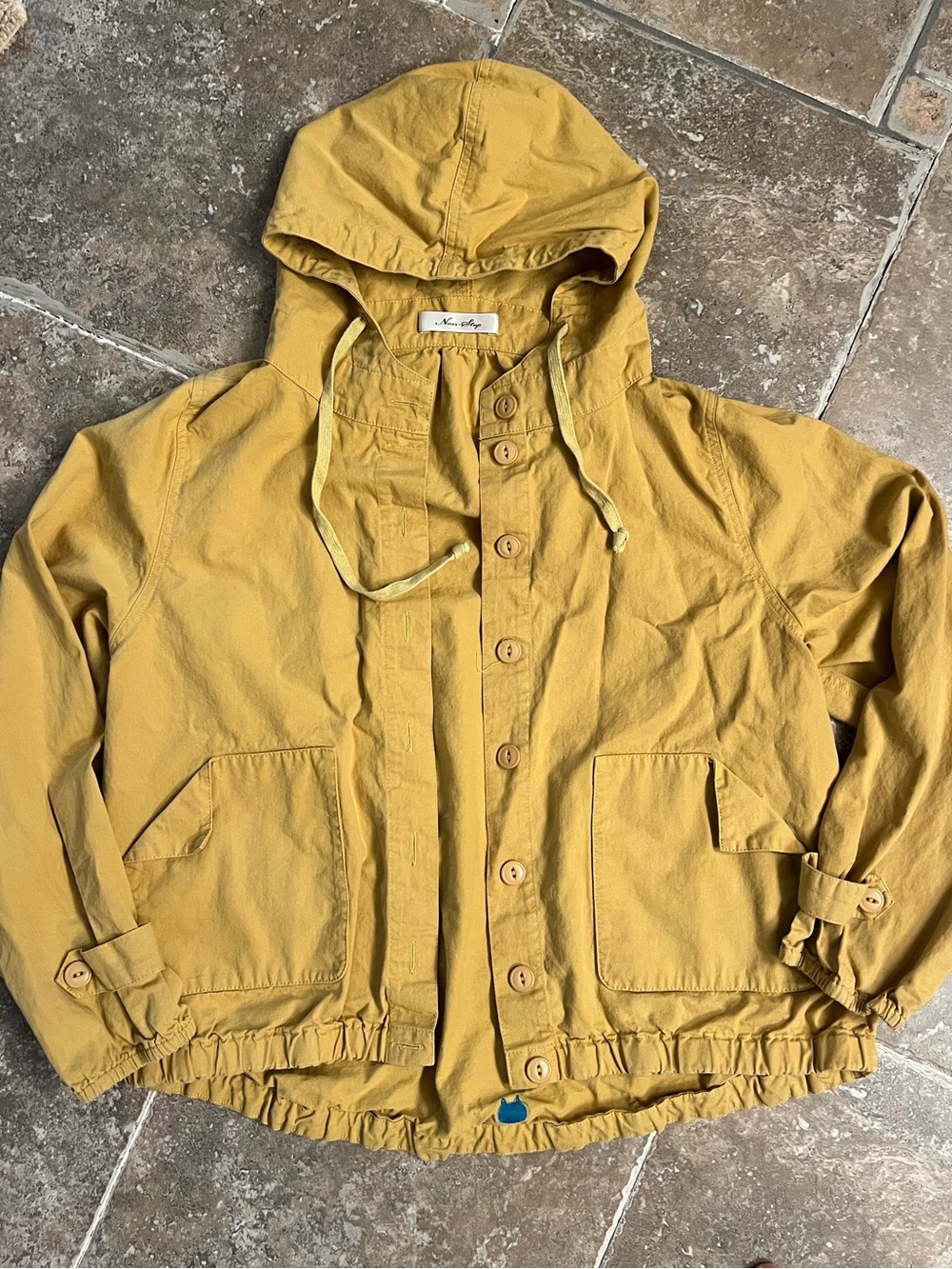 Womans Small Mustard Yellow Hooded light weight Jacket